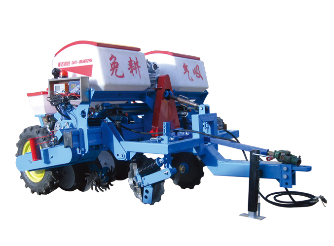 B型牵引背负免耕气吸精播机